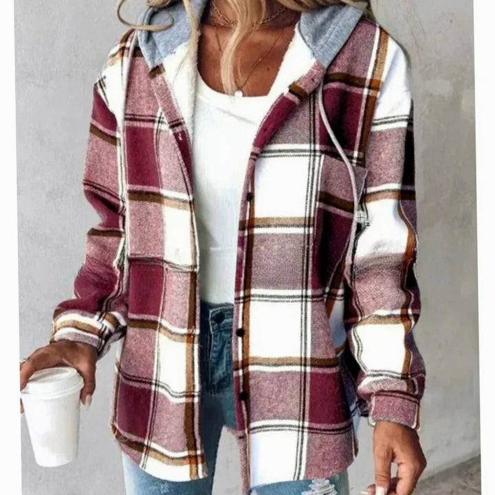 Nia | Women's Plaid Hooded Jacket with Relaxed Fit