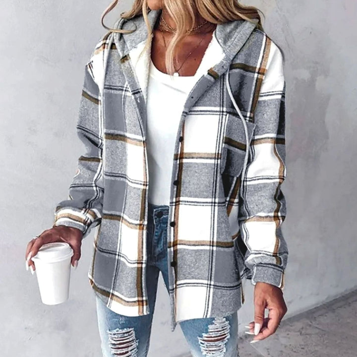 Nia | Women's Plaid Hooded Jacket with Relaxed Fit
