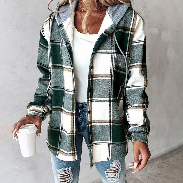Nia | Women's Plaid Hooded Jacket with Relaxed Fit