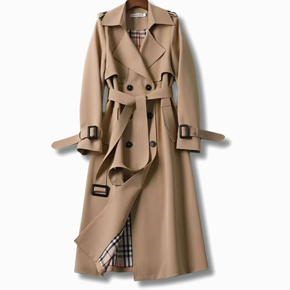 Nola | Women's Classic Fitted Winter Trench Coat with Belt