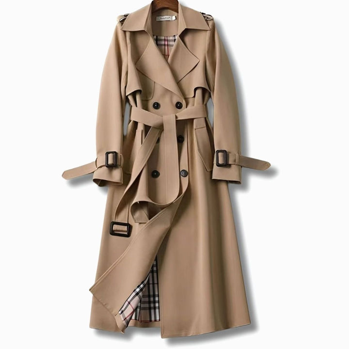 Nola | Women's Classic Fitted Winter Trench Coat with Belt