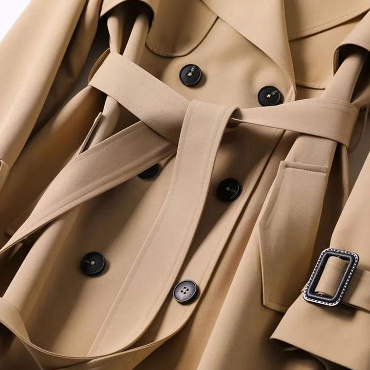 Nola | Women's Classic Fitted Winter Trench Coat with Belt