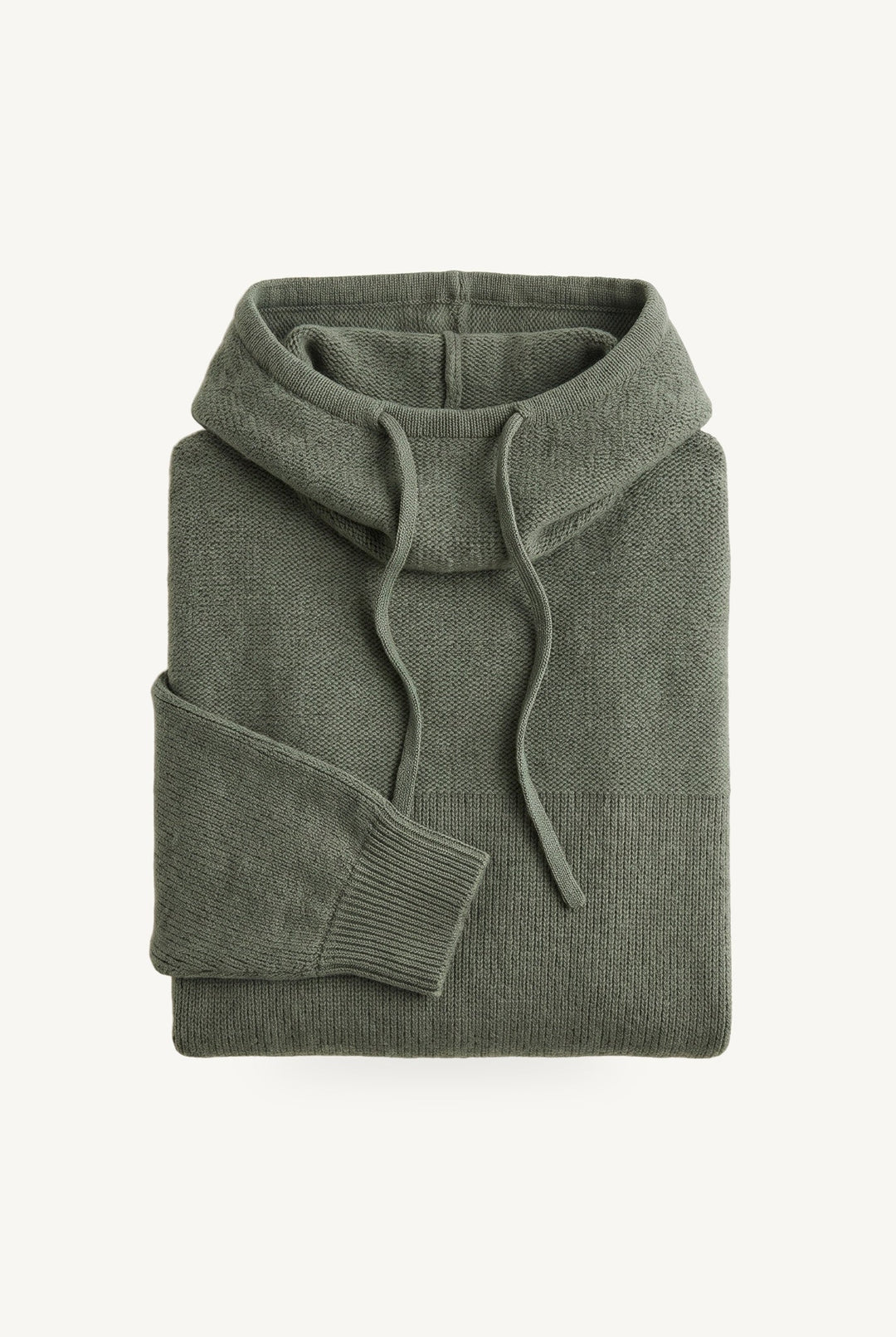Women's hooded knit hoodie with cowl neckline, drawstrings and ribbed trims
