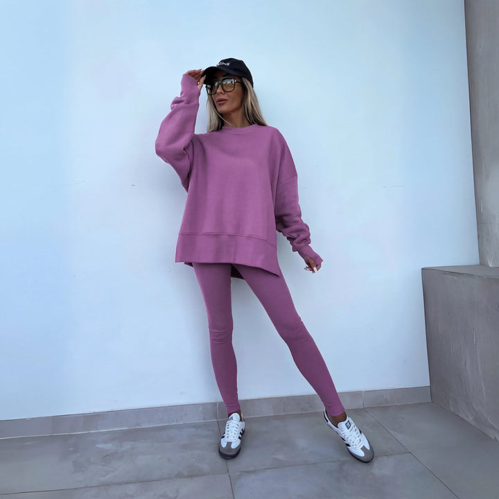 Women's long sleeve sweatshirt and full-length leggings set