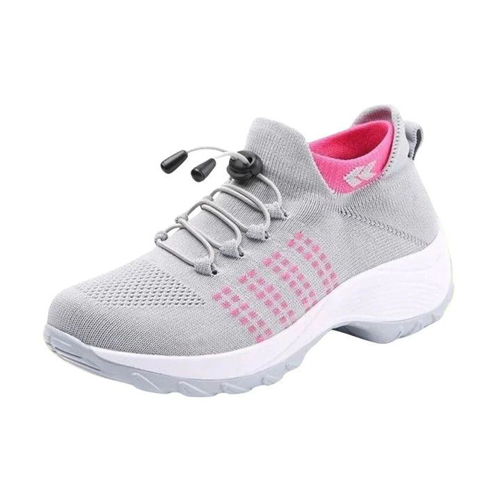 Black walking sneaker with toggle lacing, contrasting side detail and raised white sole