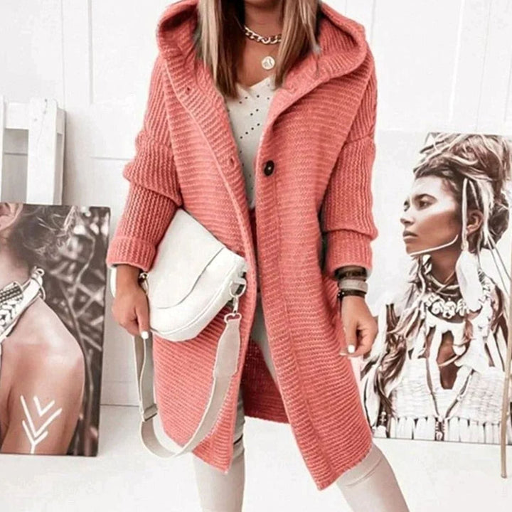 Ramona | Women's Hooded Knit Relaxed-Fit Longline Cardigan Jacket