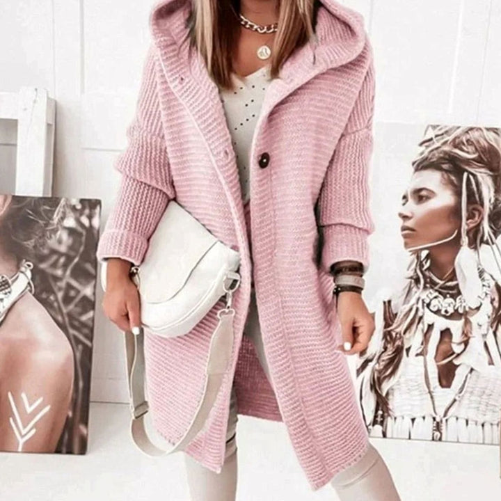 Ramona | Women's Hooded Knit Relaxed-Fit Longline Cardigan Jacket