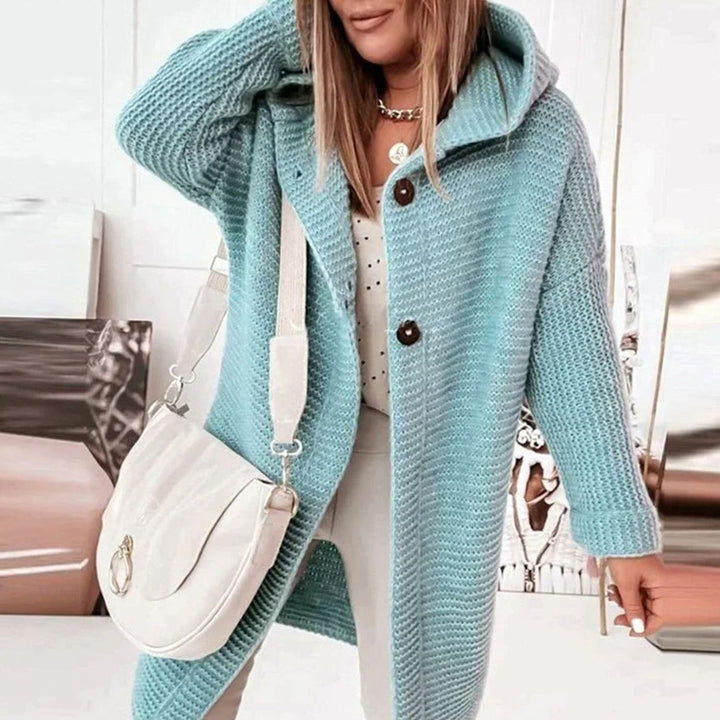 Ramona | Women's Hooded Knit Relaxed-Fit Longline Cardigan Jacket