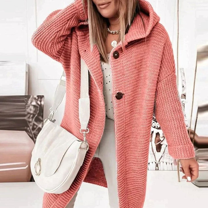 Ramona | Women's Hooded Knit Relaxed-Fit Longline Cardigan Jacket