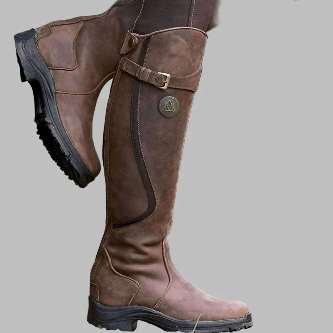Rose | Women's Orthopedic Knee-High Leather Boots Buckle Strap