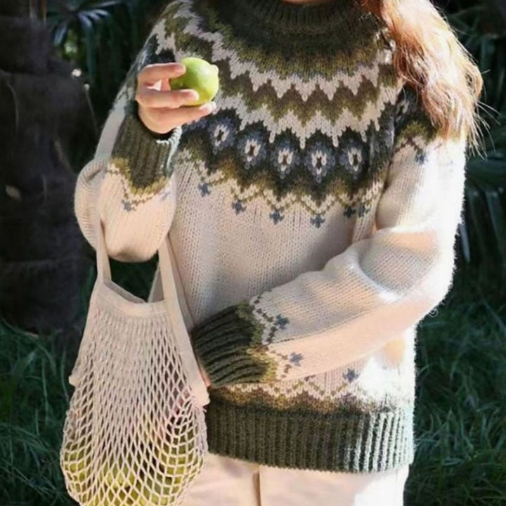 Rosie | Women's Relaxed-Fit Nordic Fair Isle Pattern Sweater Sweater