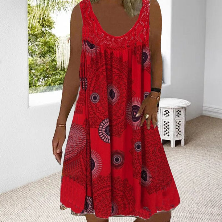 Women's Dress | Flowy Crochet-Lace Neckline