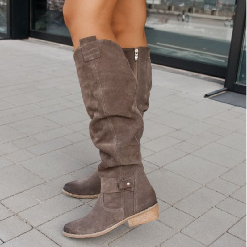 Boots For Women | Knee-High Closed Toe Low Heel