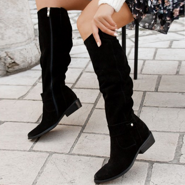Boots For Women | Knee-High Closed Toe Low Heel