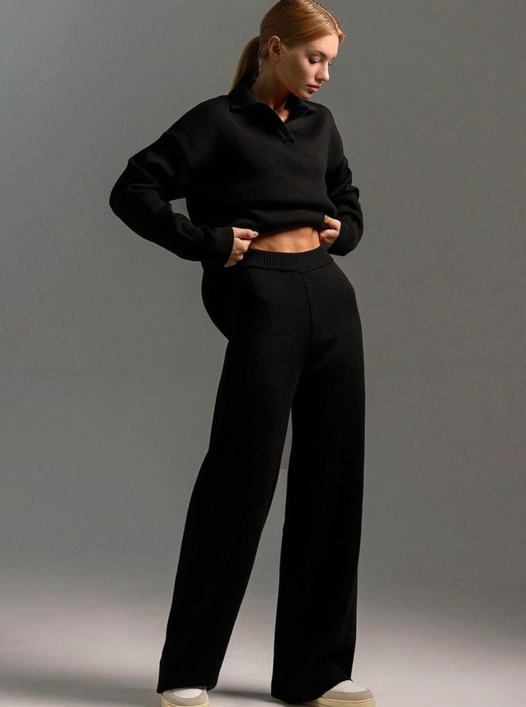 Sage | Women's Collared Wide-Leg Relaxed Fit Two-Piece Lounge Set