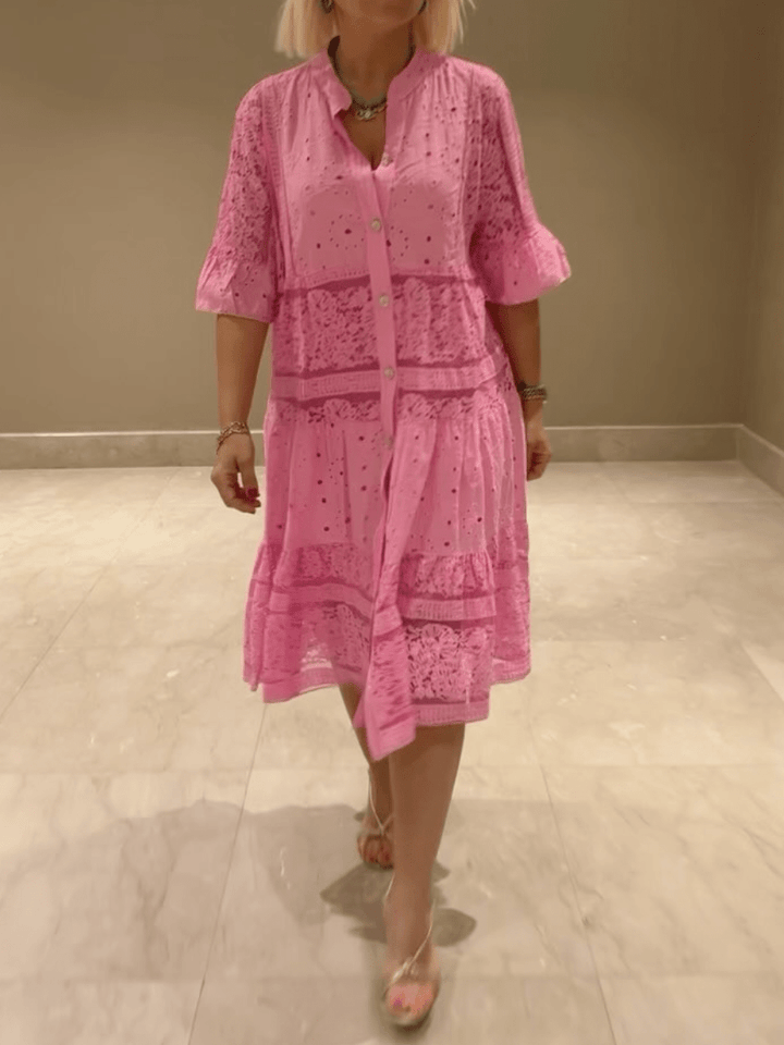 Casual Dress for Women | Button-front midi Short Sleeves