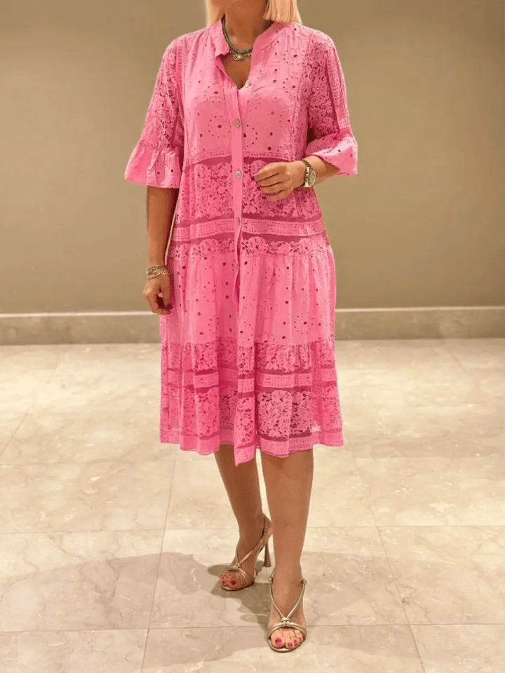 Casual Dress for Women | Button-front midi Short Sleeves