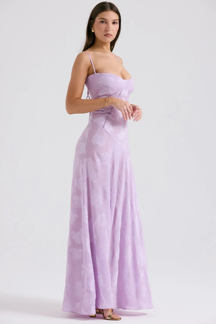 Women’s Maxi Dress | Fitted Bodice with Flared Hem