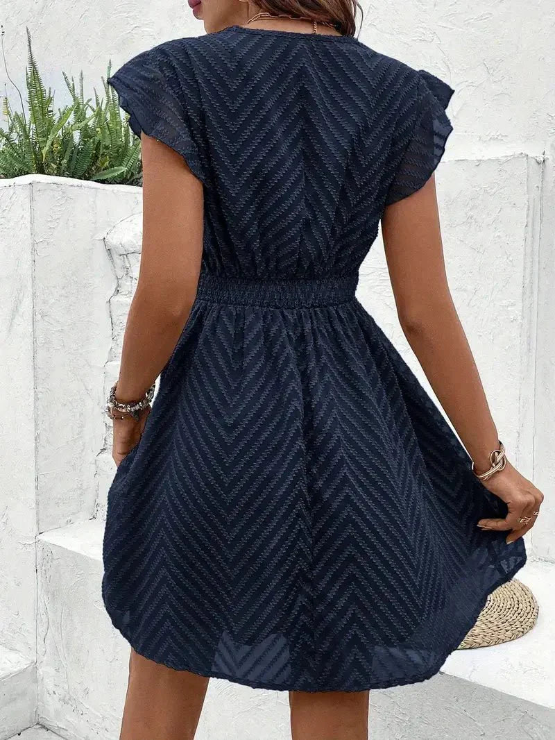 Casual Dress for Women | V-neckline with Decorative Trim