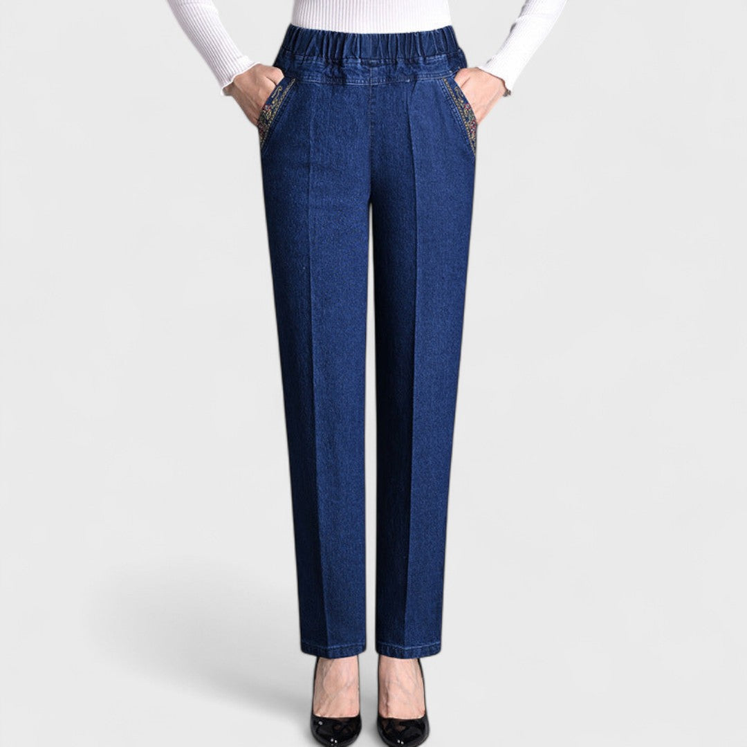 Women's Jeans | Elastic Waist Straight Leg