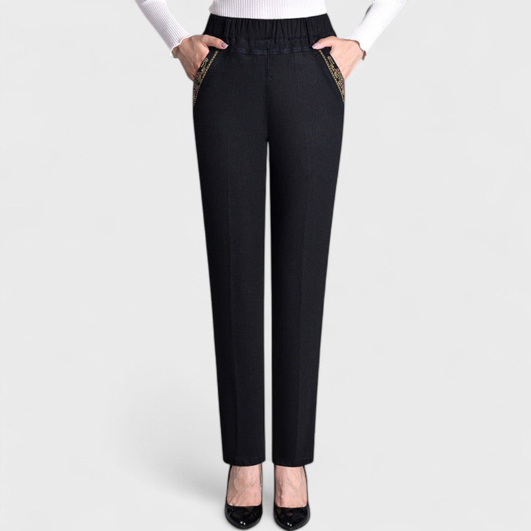 Women's Jeans | Elastic Waist Straight Leg