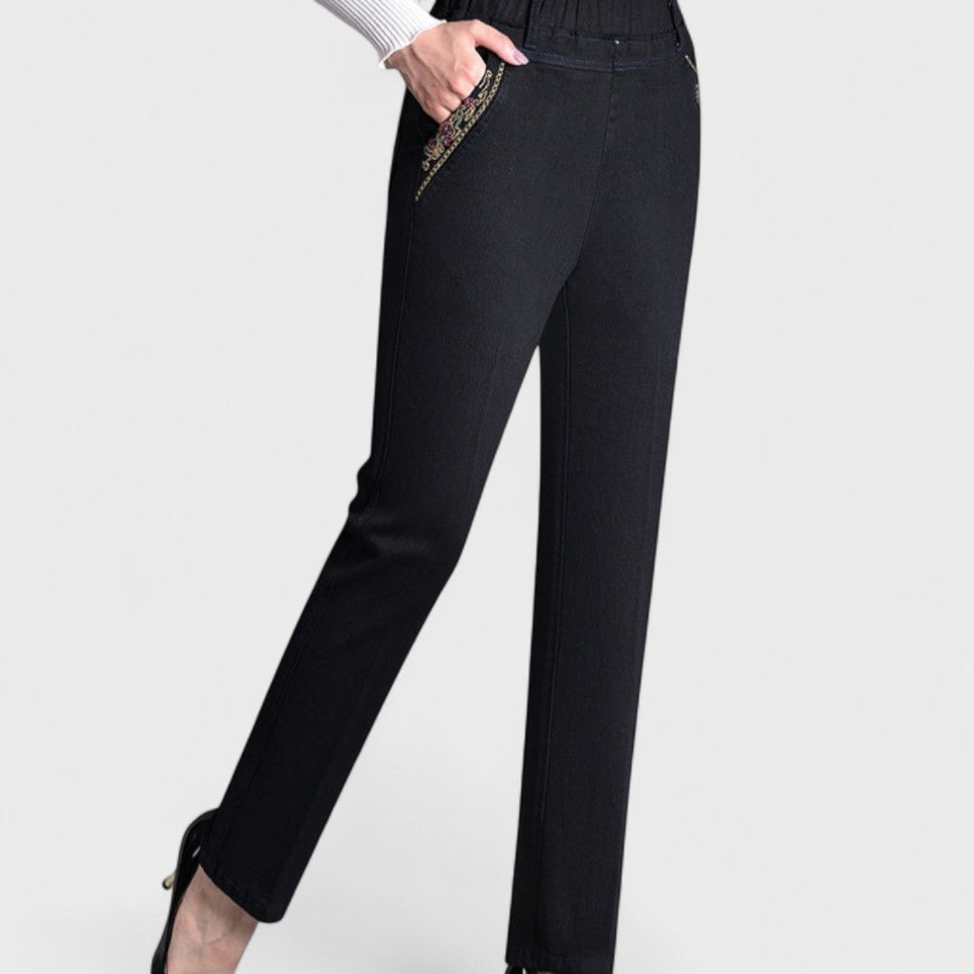 Women's Jeans | Elastic Waist Straight Leg