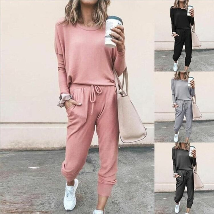 Women's Coordinated Set | Casual Long Sleeve Top and Jogger Pants