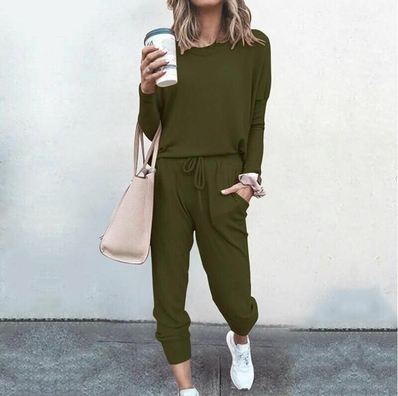 Women's Coordinated Set | Casual Long Sleeve Top and Jogger Pants