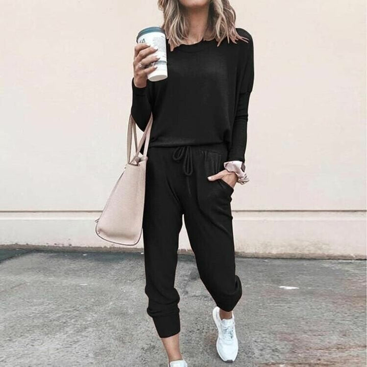 Women's Coordinated Set | Casual Long Sleeve Top and Jogger Pants