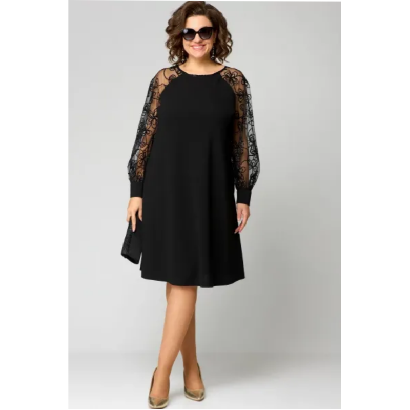 Women’s Dress | Lace-Sleeve Midi