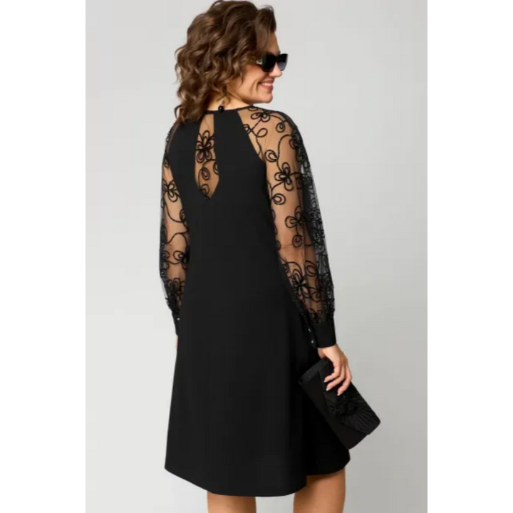 Women’s Dress | Lace-Sleeve Midi