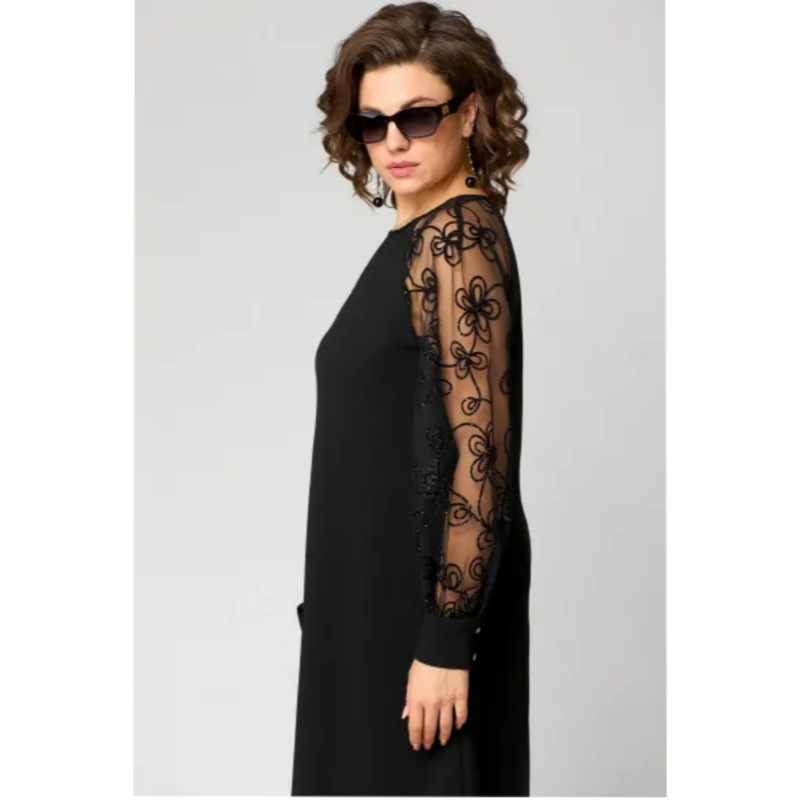 Women’s Dress | Lace-Sleeve Midi