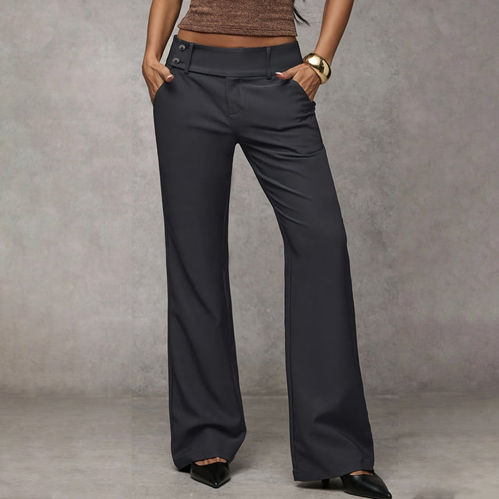 Women's high-waisted flared trousers with tailored wide legs