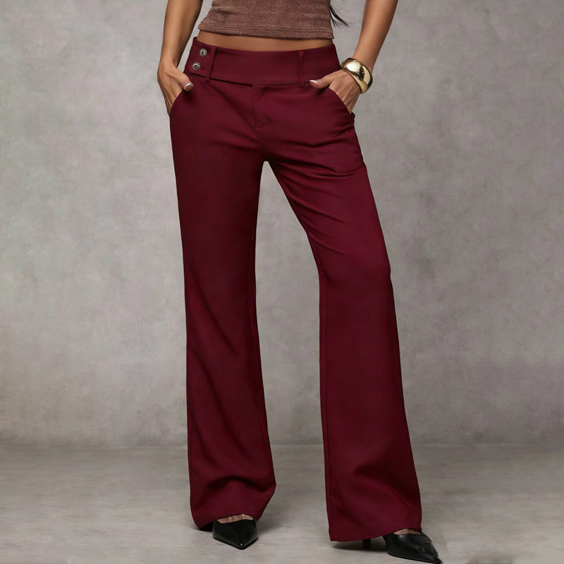 Women's high-waisted flared trousers with tailored wide legs