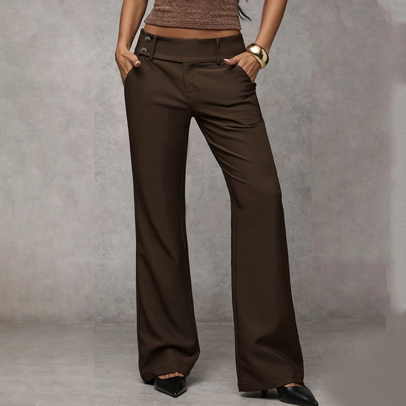Women's high-waisted flared trousers with tailored wide legs