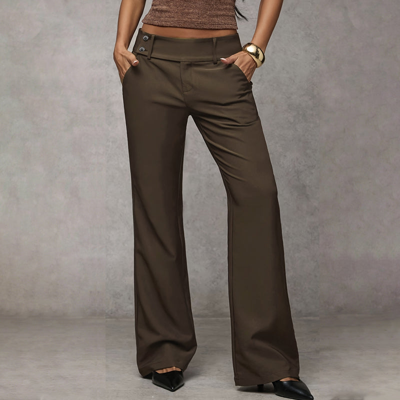 Women's high-waisted flared trousers with tailored wide legs