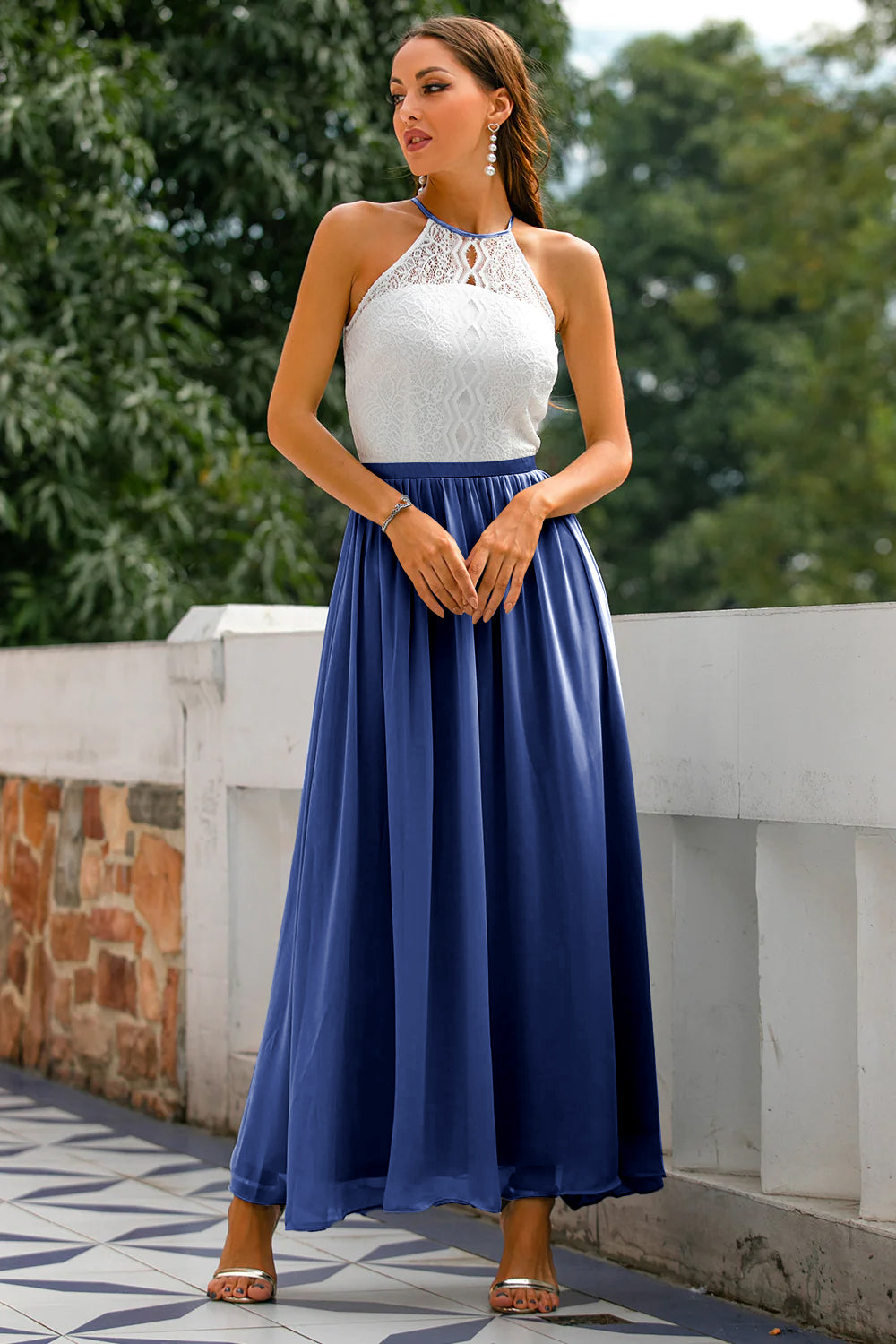 Women's Wedding Guest Maxi Dress | Halter Style