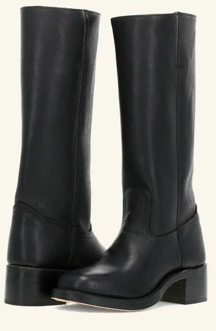 Tamsin | Women's Mid-Calf Slip-On Classic Western Boots Stacked Heel