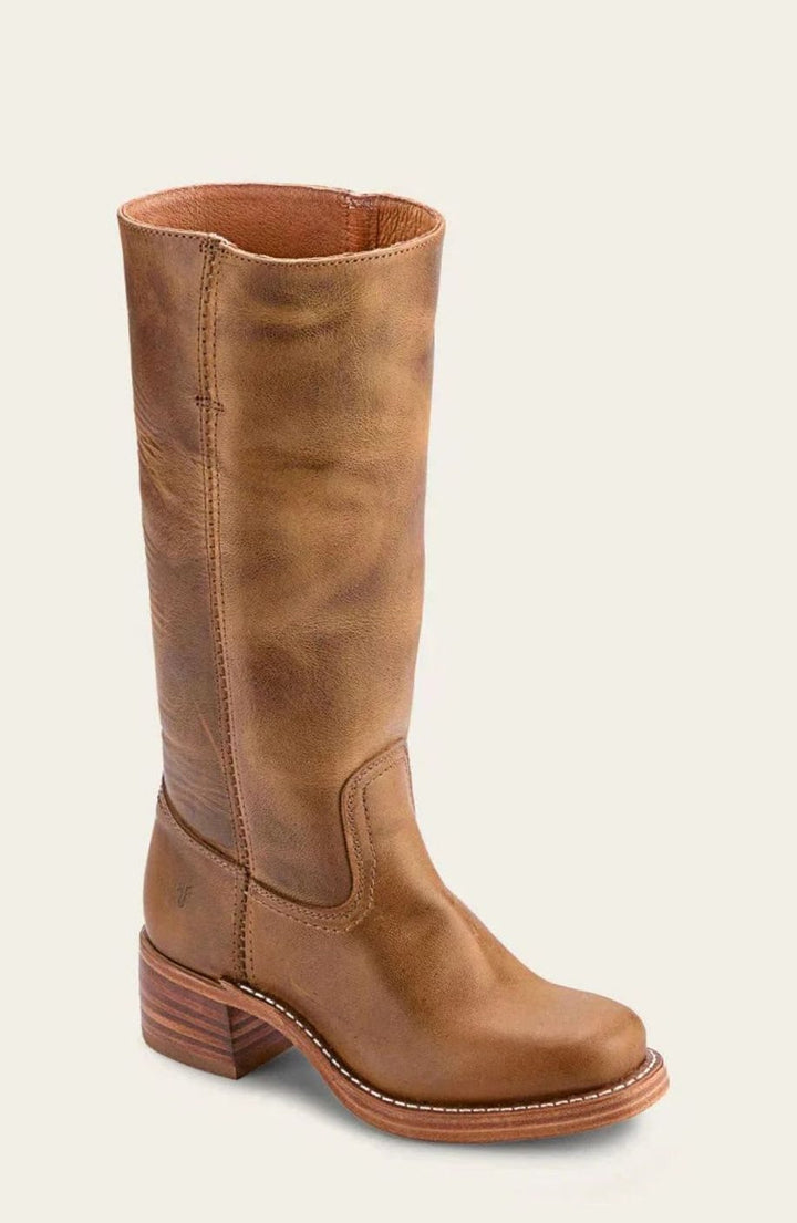 Tamsin | Women's Mid-Calf Slip-On Classic Western Boots Stacked Heel