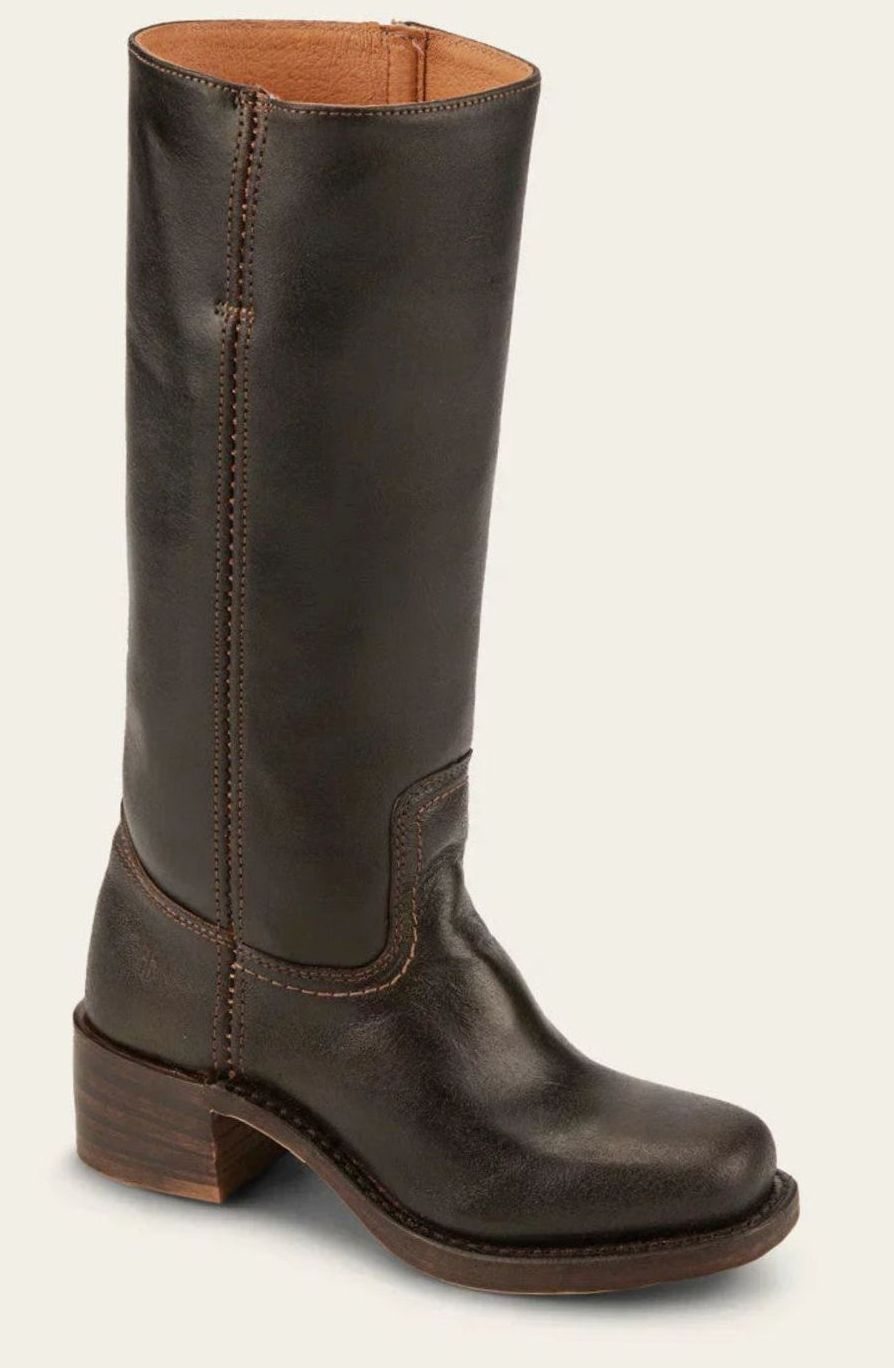 Tamsin | Women's Mid-Calf Slip-On Classic Western Boots Stacked Heel