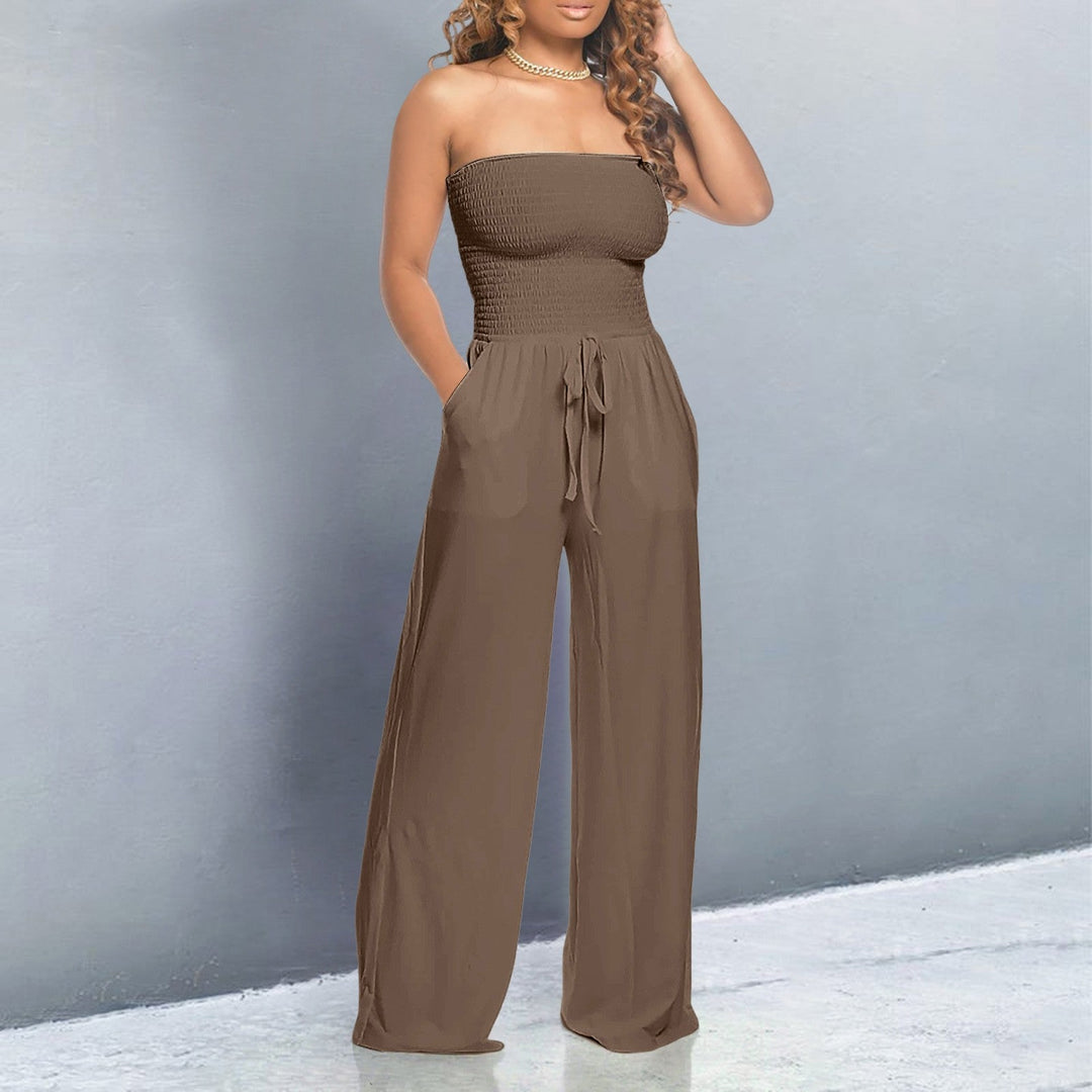 Women’s Jumpsuit | Strapless Wide-Leg