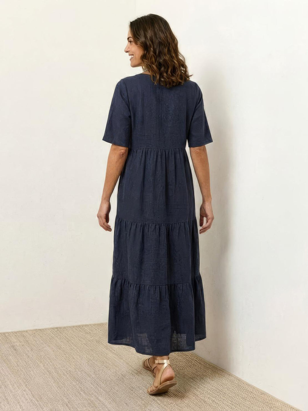 Women's Boho Maxi Dress | V Neck Tiered