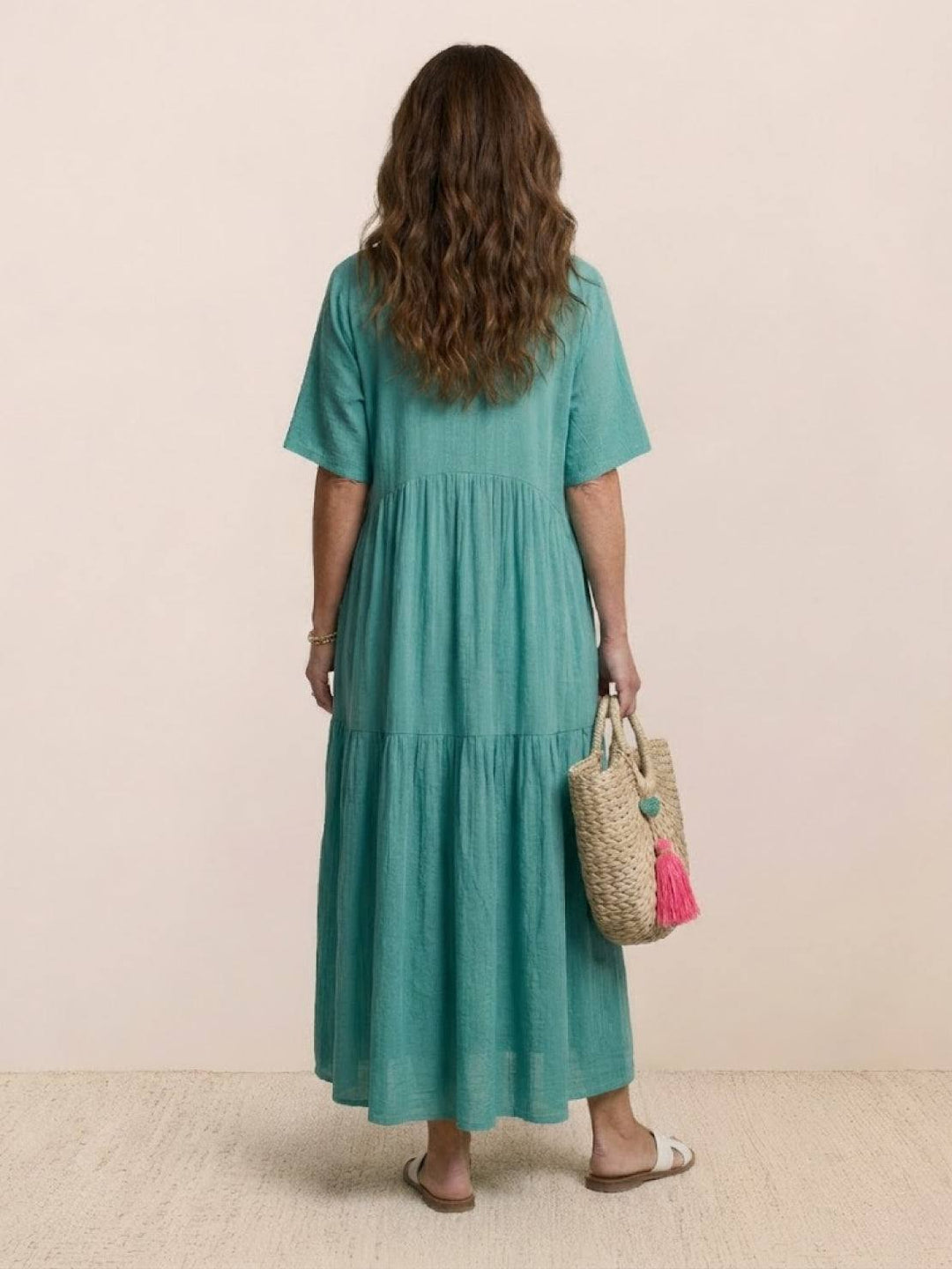 Women's Boho Maxi Dress | V Neck Tiered