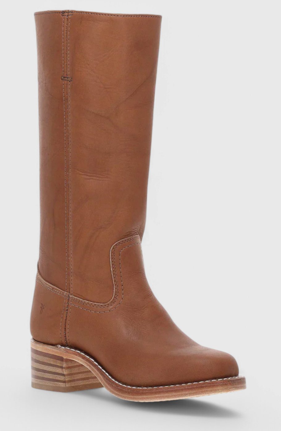 Viola | Women's Leather Look Stacked-Heel Knee-High Boots