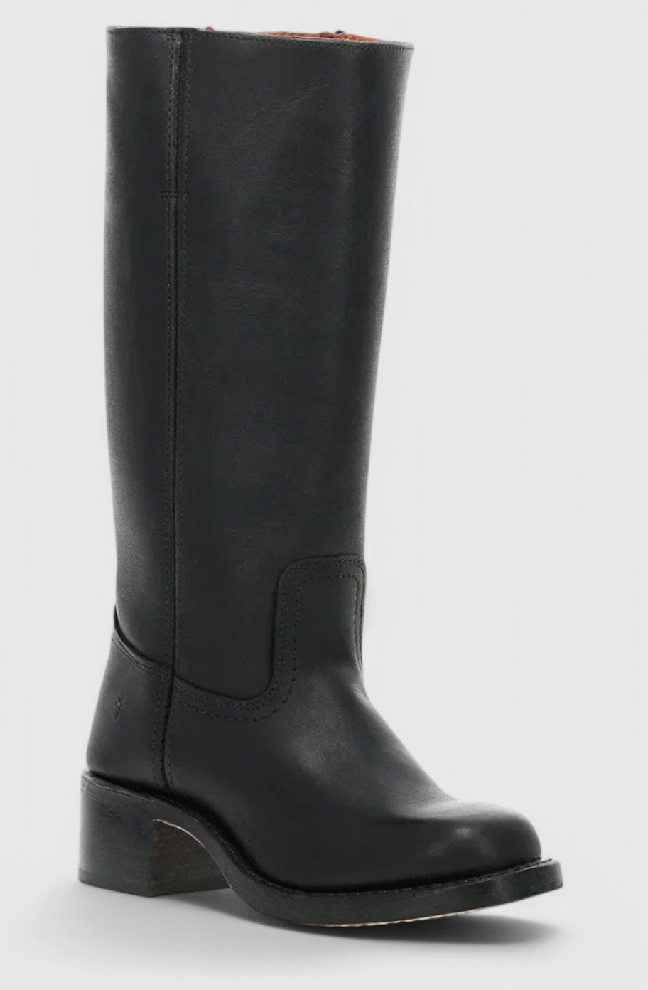 Viola | Women's Leather Look Stacked-Heel Knee-High Boots