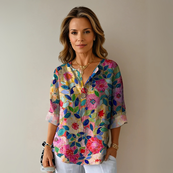 Women’s Blouse | V-Neck Loose-Fit