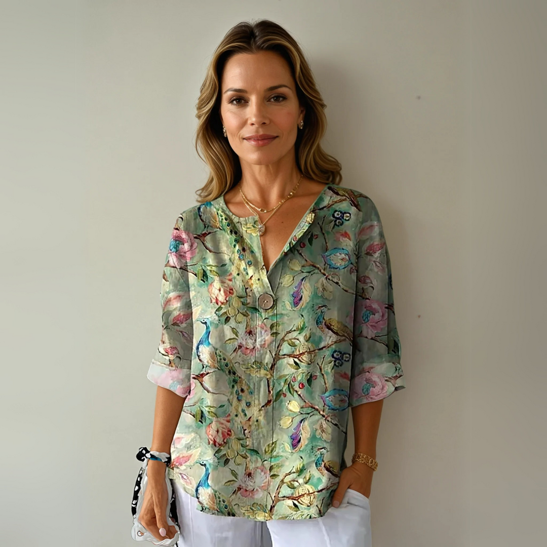 Women’s Blouse | V-Neck Loose-Fit
