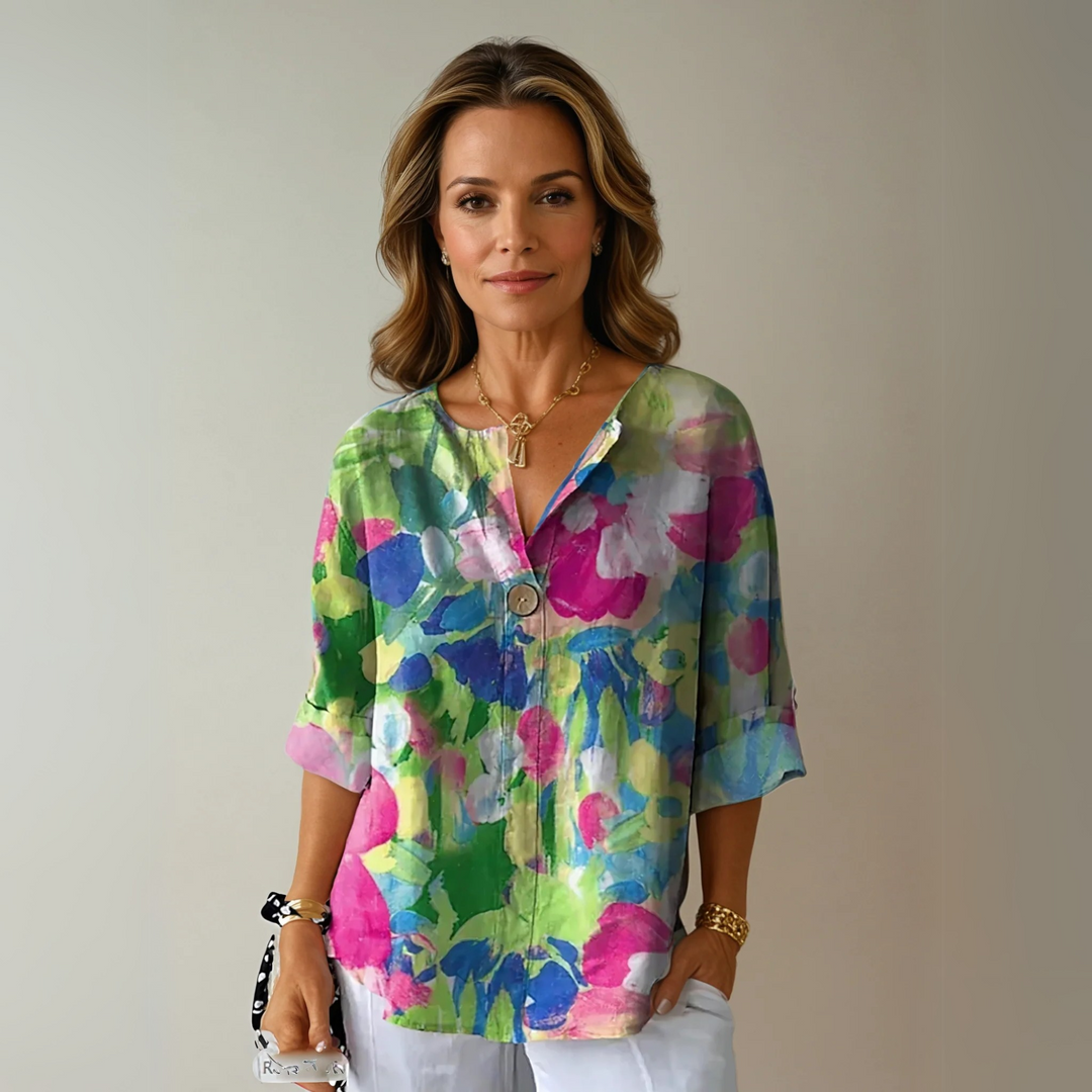 Women’s Blouse | V-Neck Loose-Fit