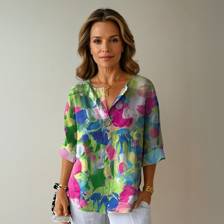 Women’s Blouse | V-Neck Loose-Fit