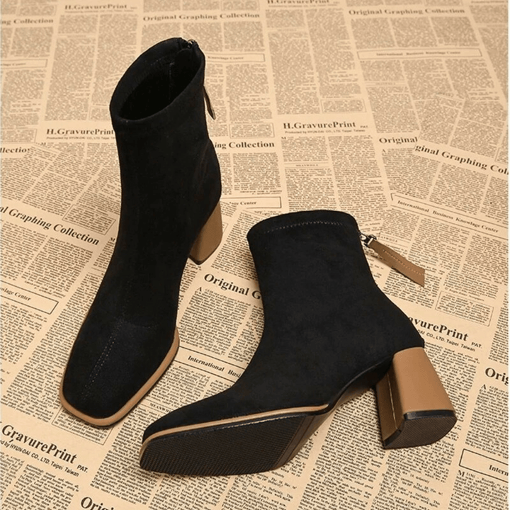 Boots For Women | Ankle Height Rear Zipper Heel Style